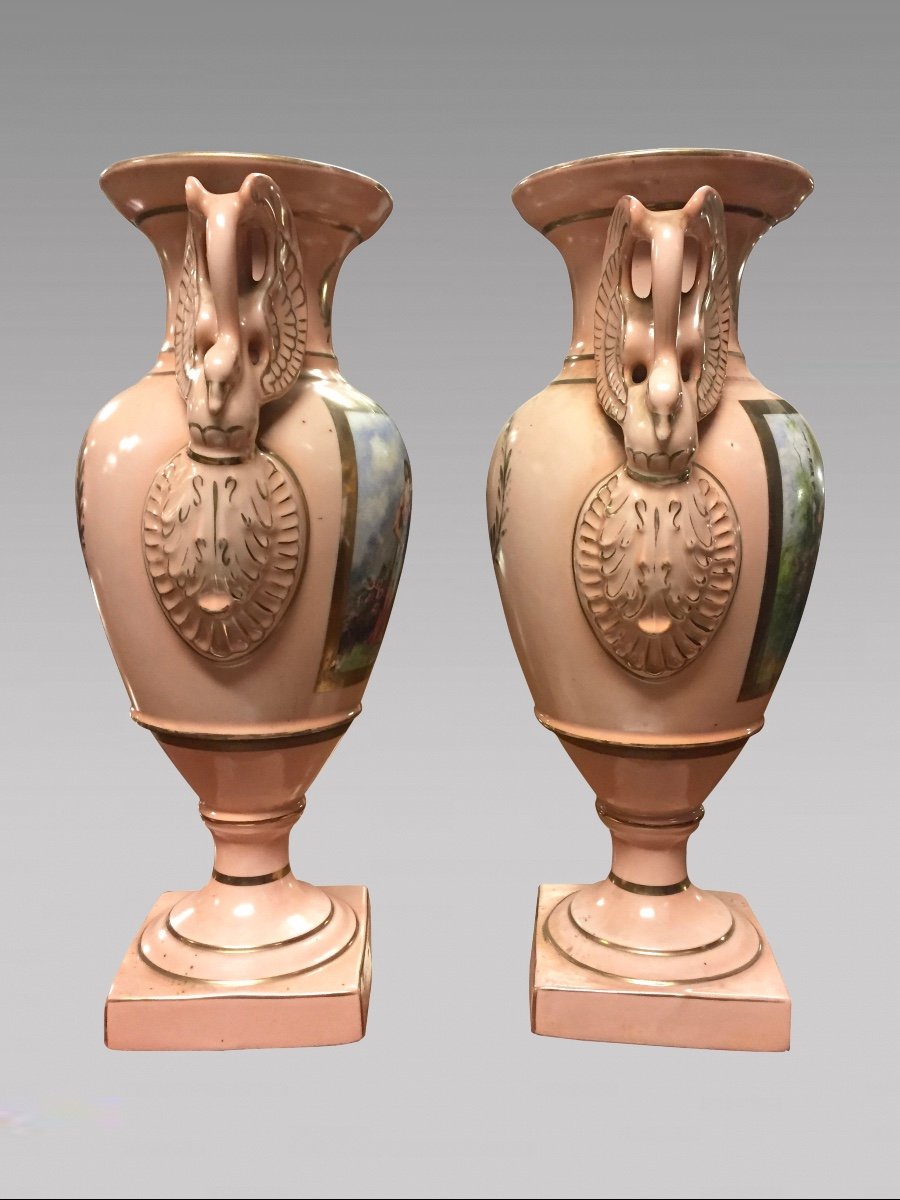 Pair Of Empire Style Porcelain Vases-photo-1
