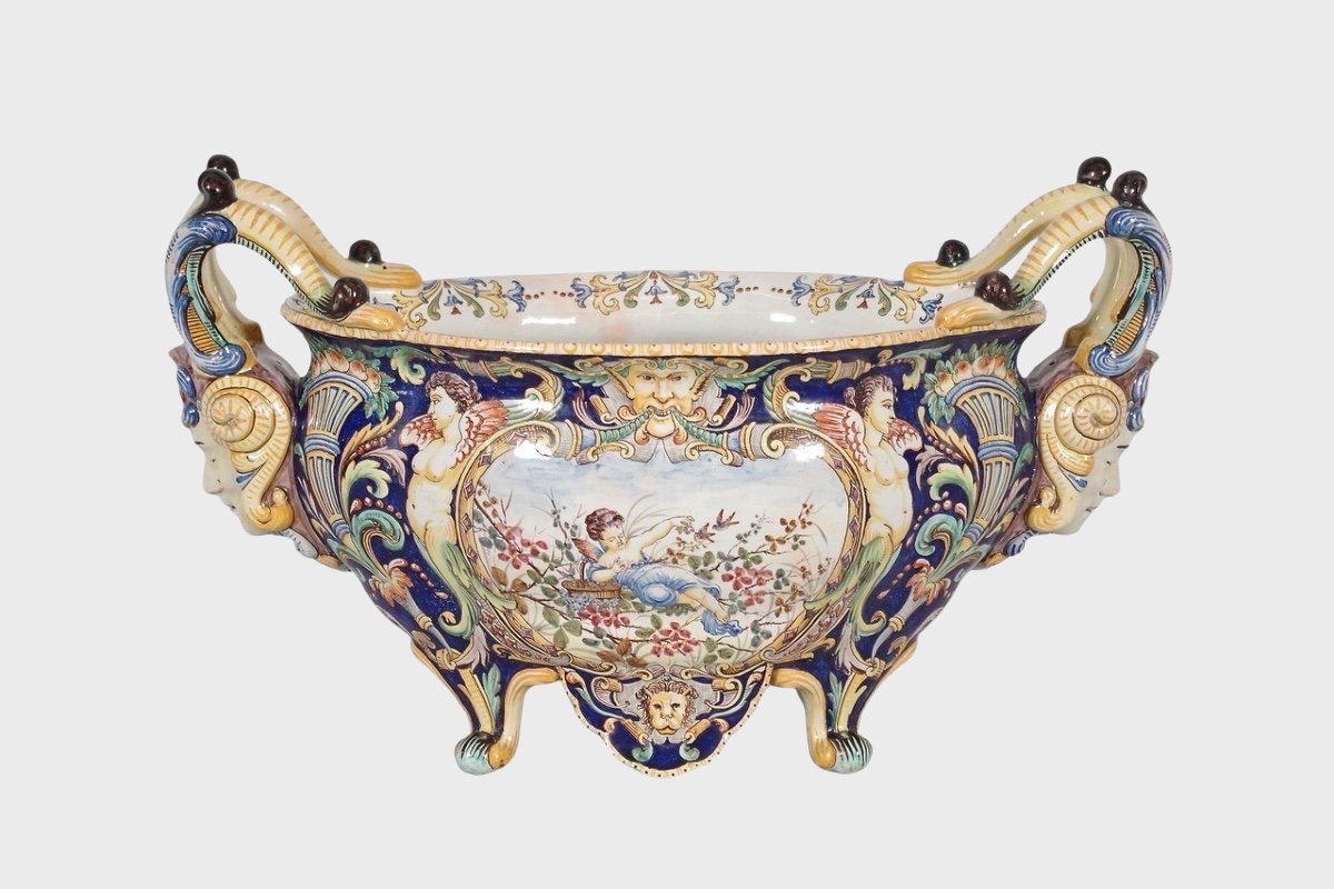 Trousseau et Compagnie - jardinière en faïence de Nevers