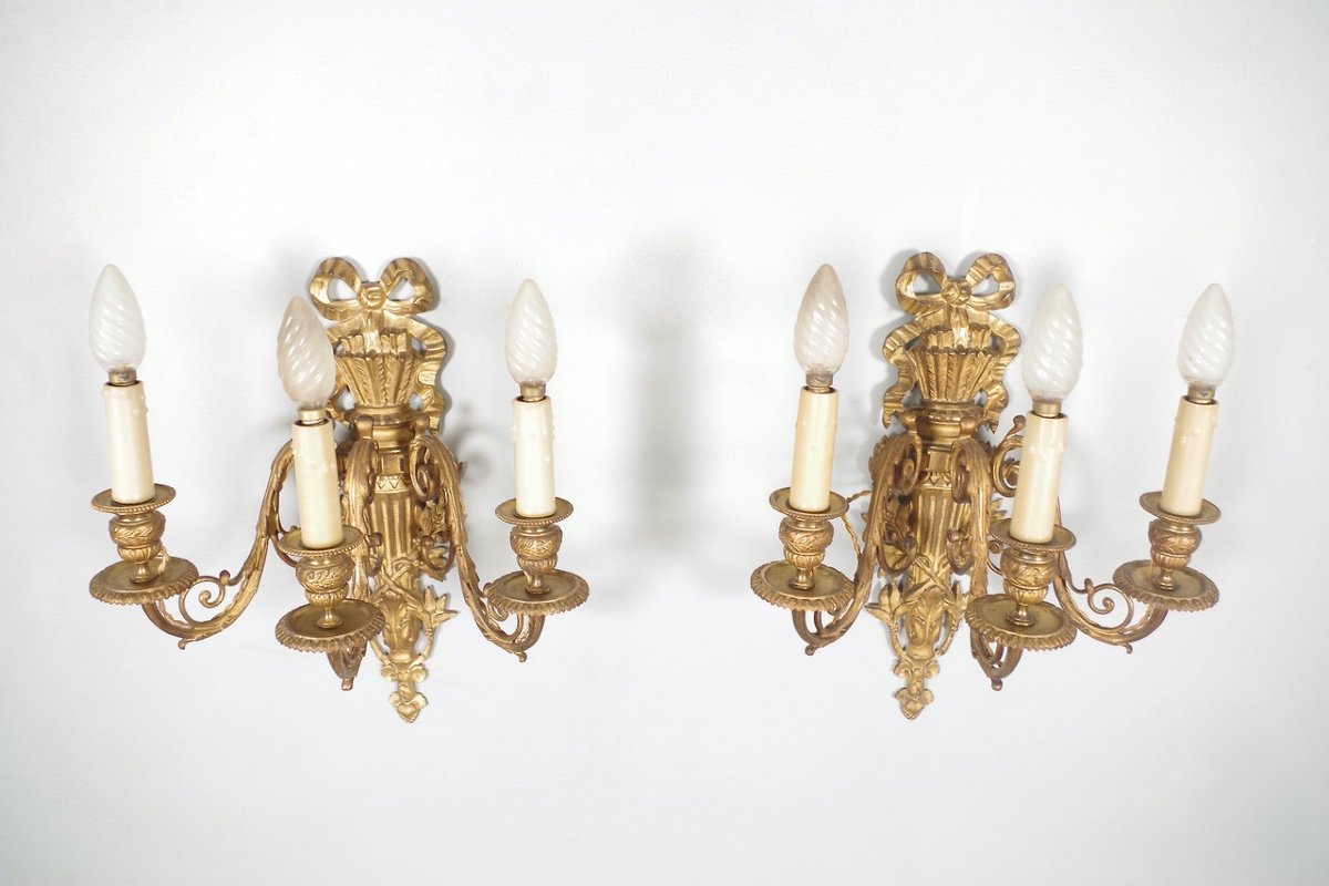 Paire d'Appliques Style Louis XVI-photo-4