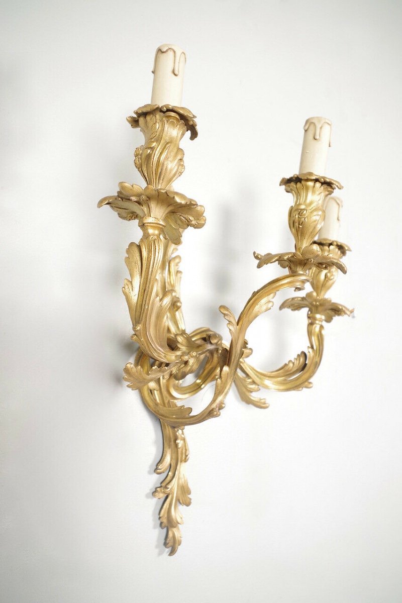 Pair Of Louis XV Style Wall Lights In The Taste Of Caffieri-photo-1