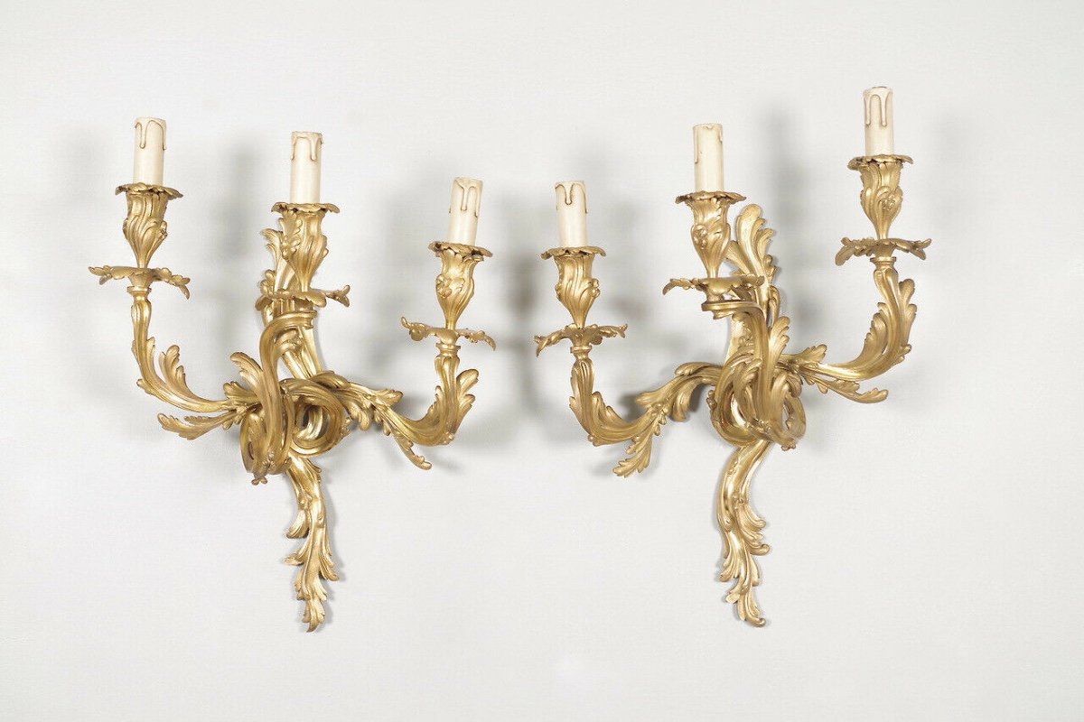 Pair Of Louis XV Style Wall Lights In The Taste Of Caffieri