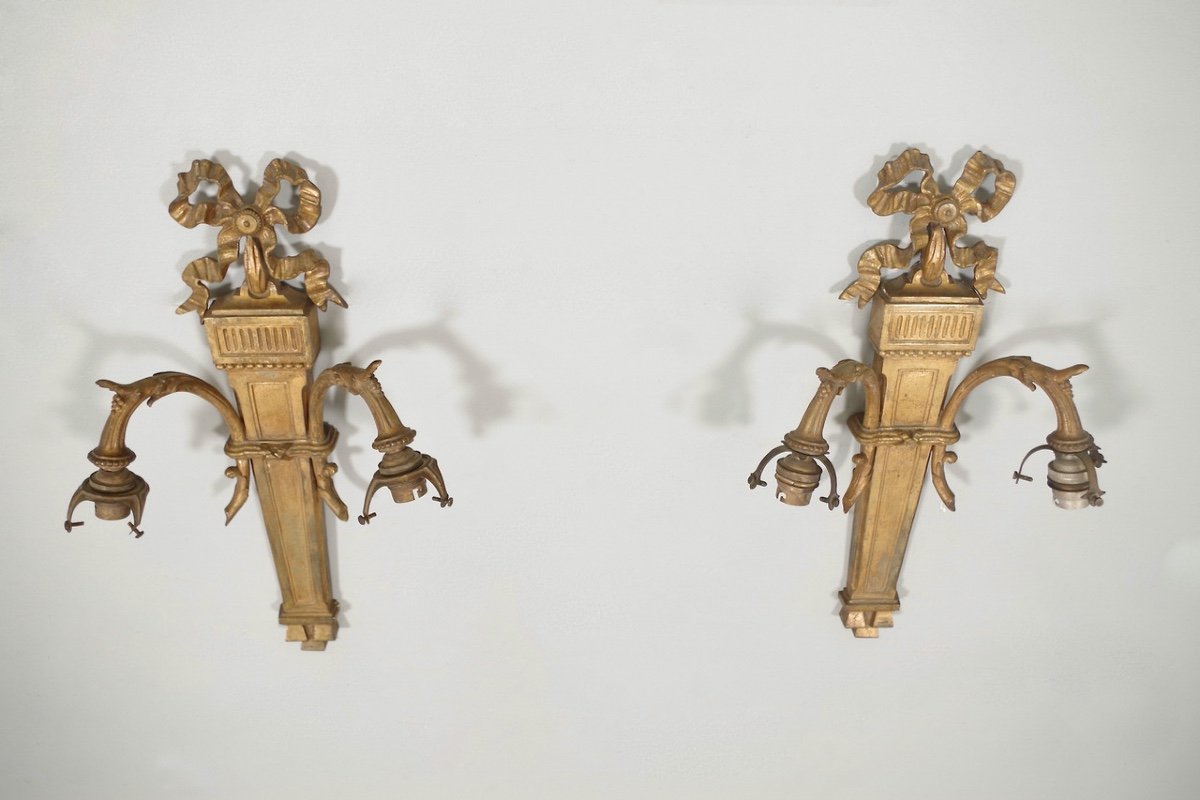 Pair Of Louis XVI Style Wall Lights-photo-4