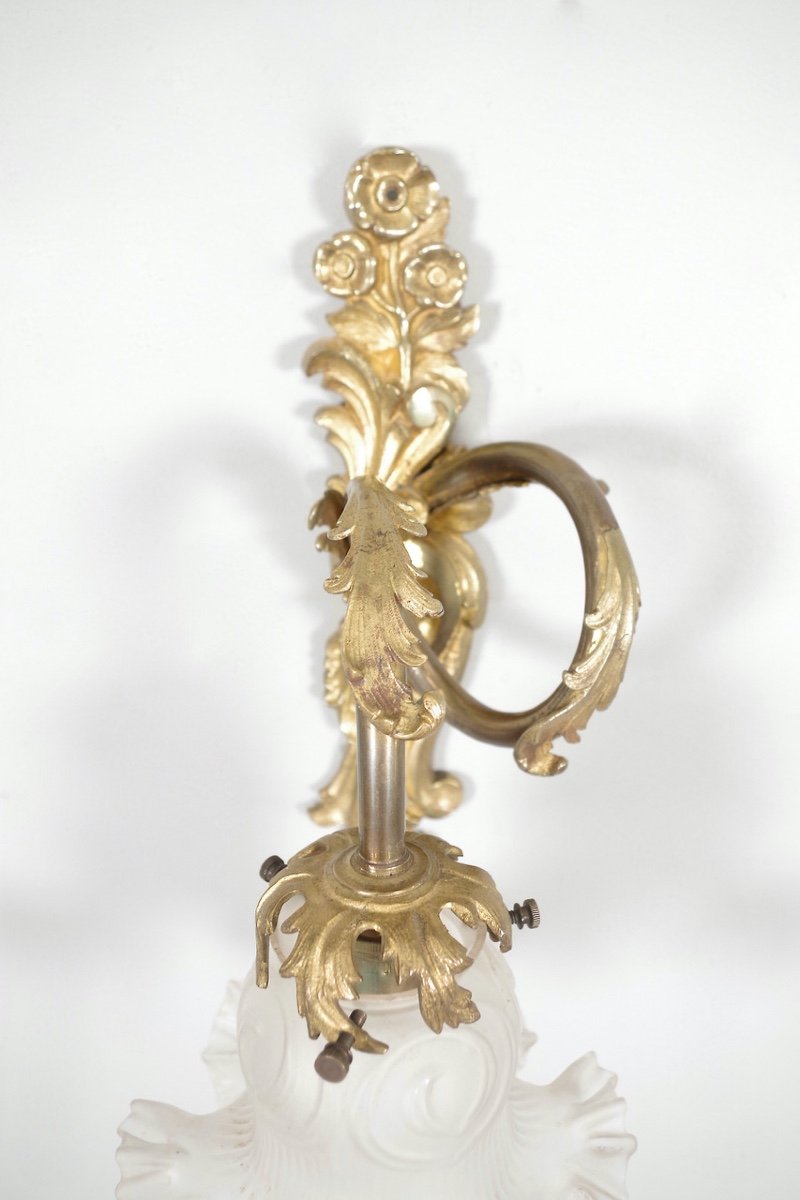 Paire d'Appliques Style Louis XV Bronze Doré-photo-5