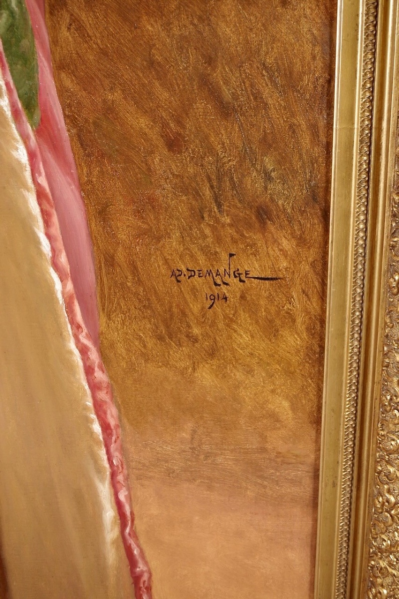 A.Demange - huile sur toile - élégante à l'opéra-photo-6