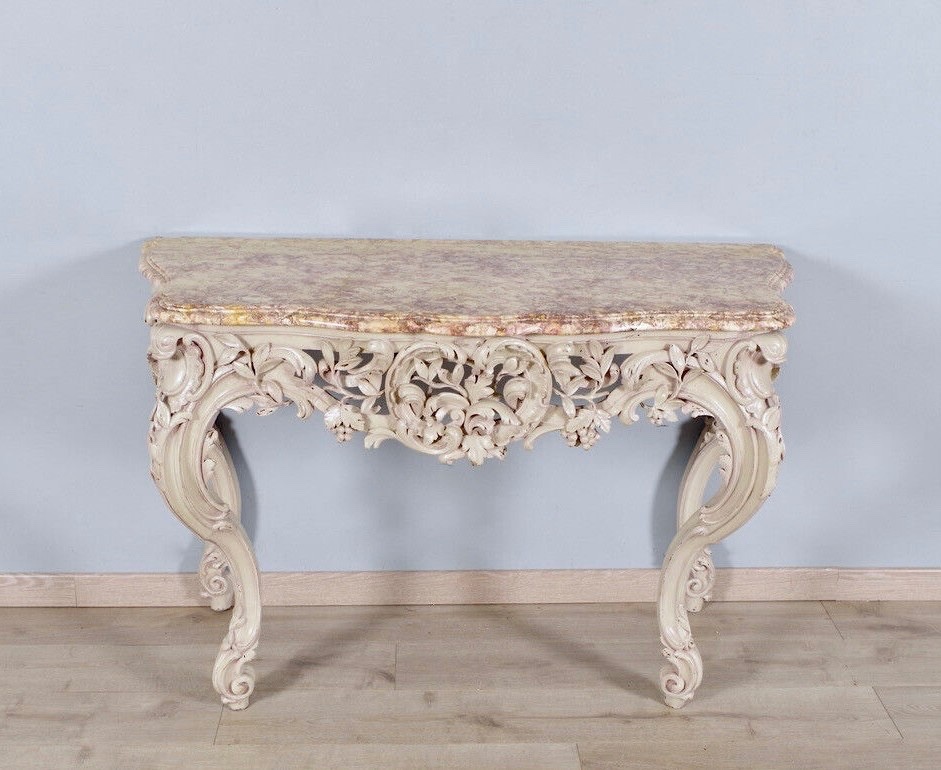 Console peinte style Louis XV-photo-2