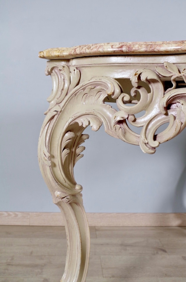 Console peinte style Louis XV-photo-2