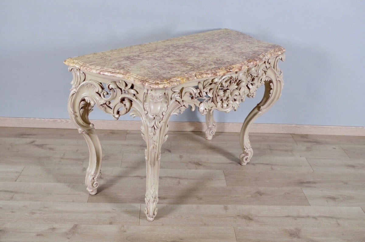 Console peinte style Louis XV-photo-3
