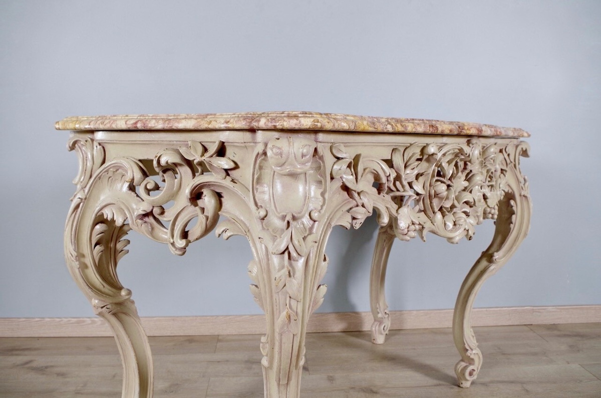 Console peinte style Louis XV-photo-5