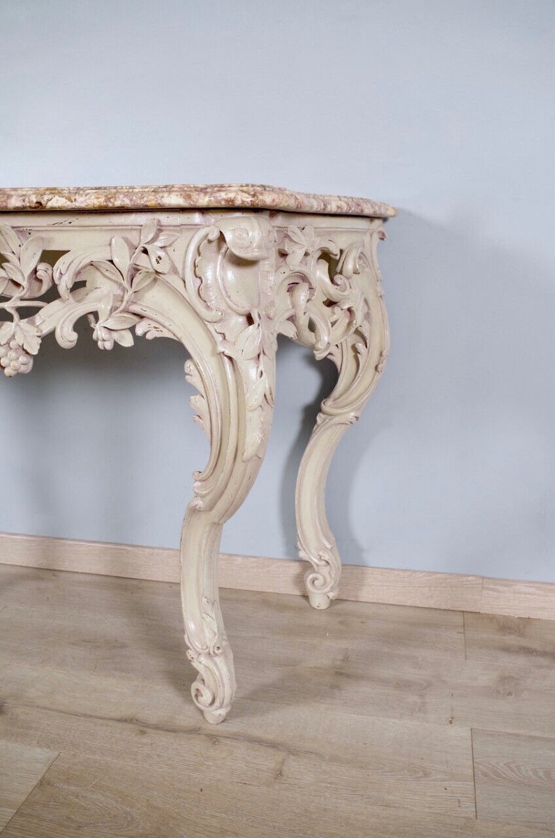 Console peinte style Louis XV-photo-8