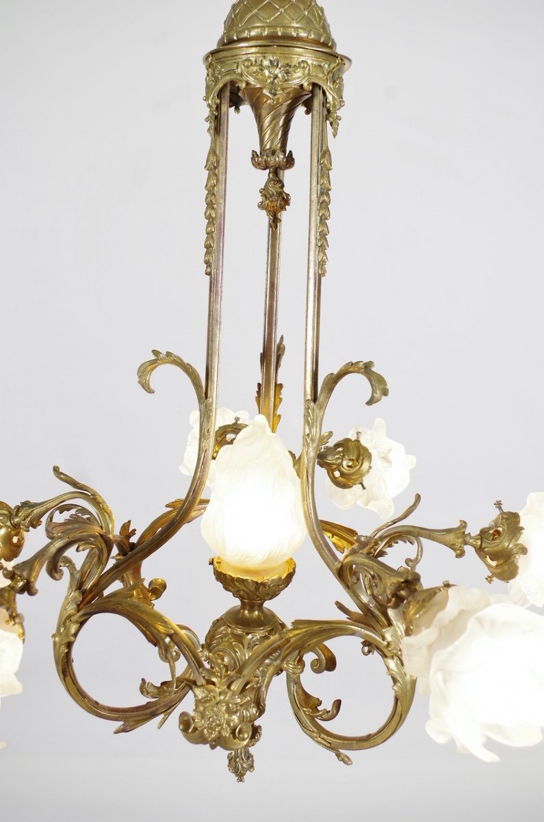 Louis XV Style Gilt Bronze Chandelier-photo-1