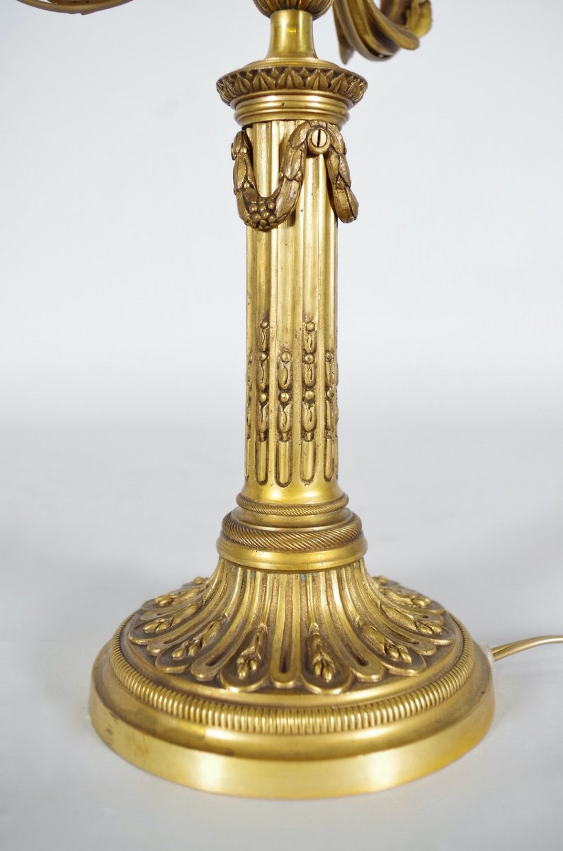 Louis XVI Style Candelabra Gilt Bronze-photo-7