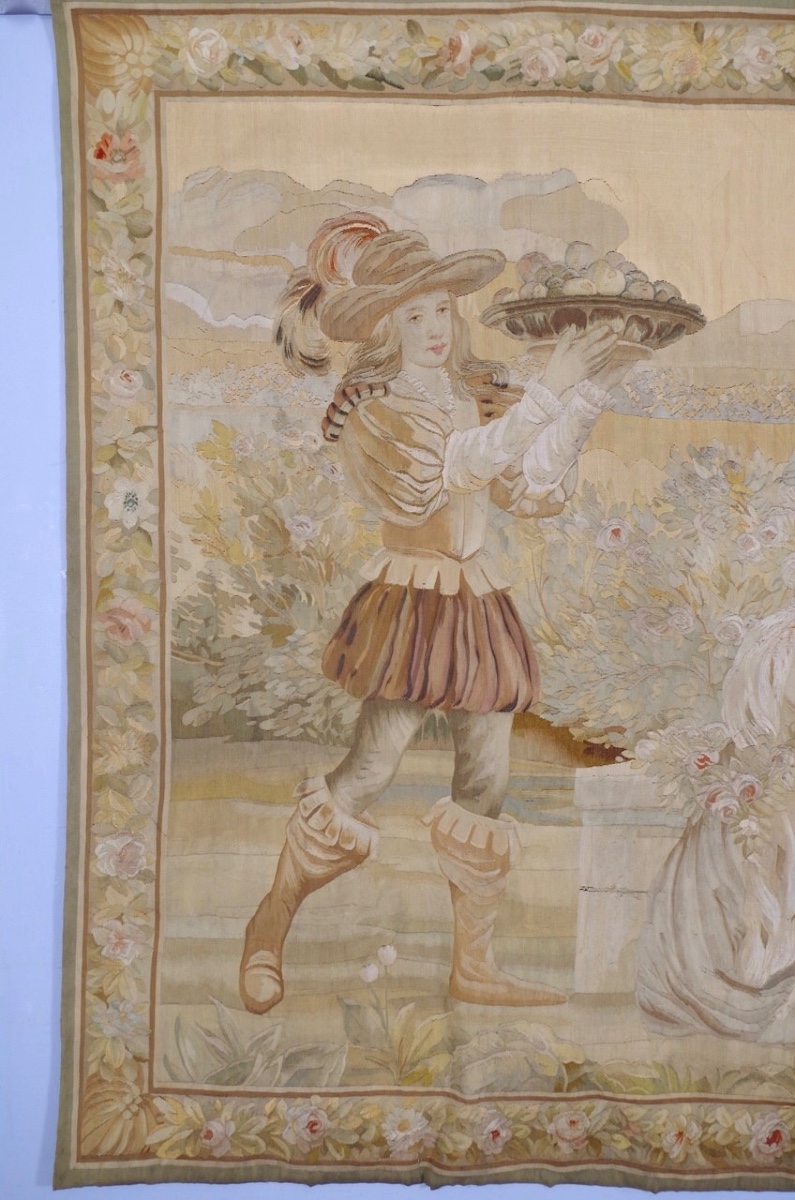 Tapisserie  de Beauvais - fête galante-photo-2