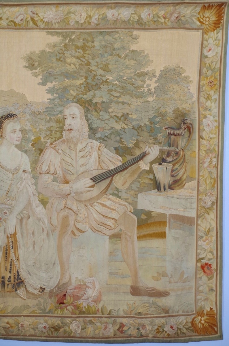 Tapisserie  de Beauvais - fête galante-photo-4