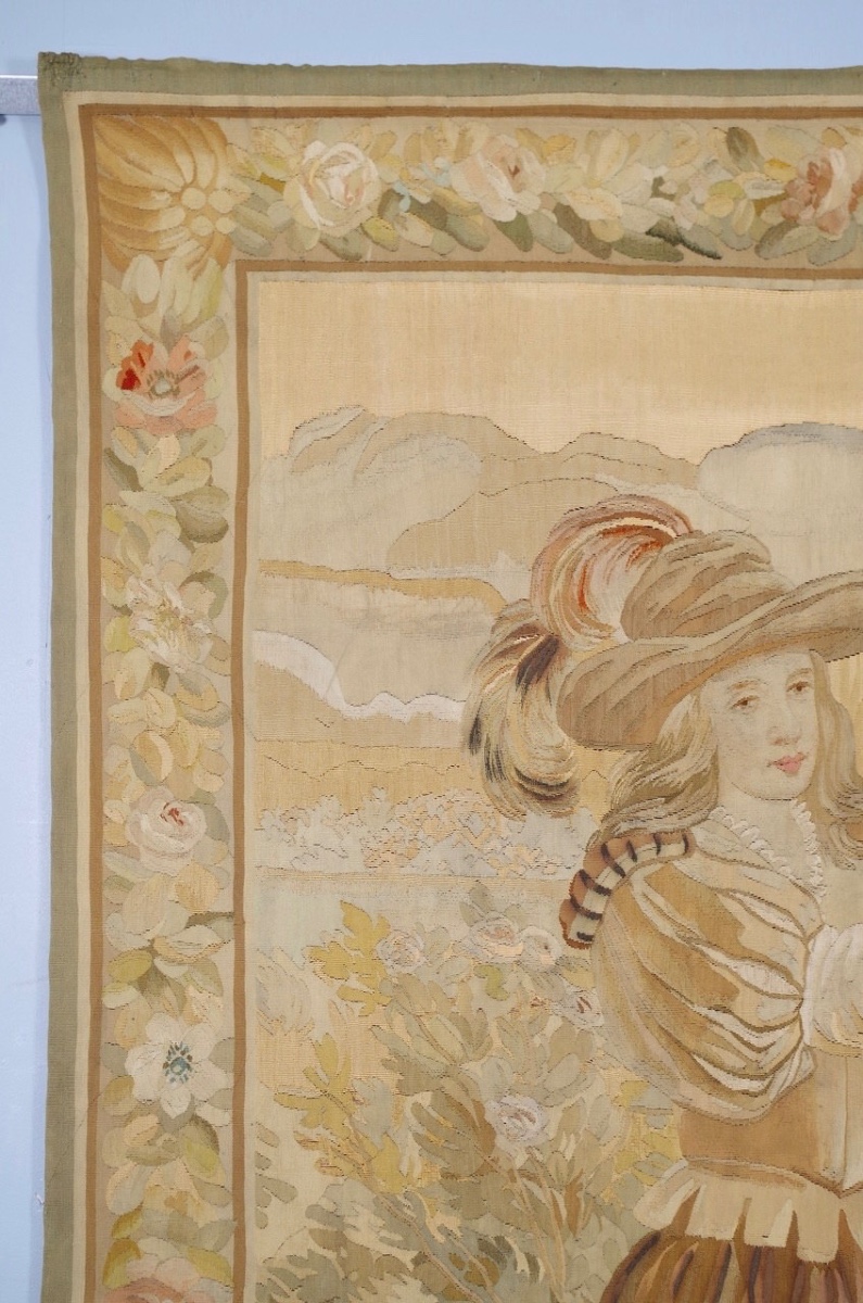 Tapisserie  de Beauvais - fête galante-photo-3