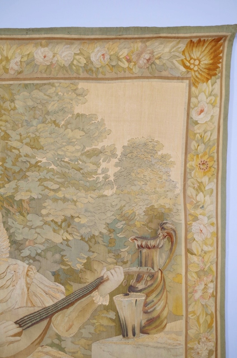 Tapisserie  de Beauvais - fête galante-photo-4