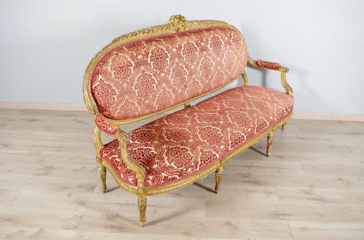 Louis XVI Style Living Room Golden Wood-photo-3