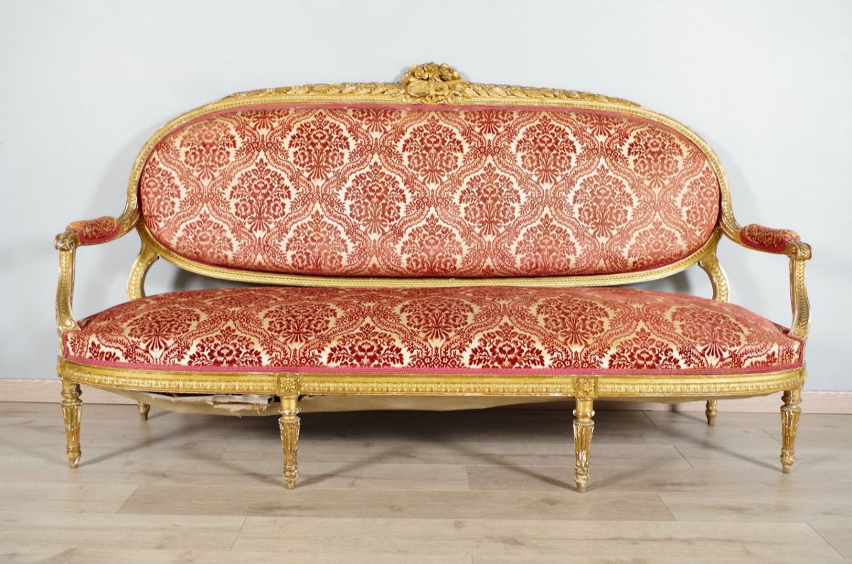 Salon style Louis XVI bois doré-photo-1