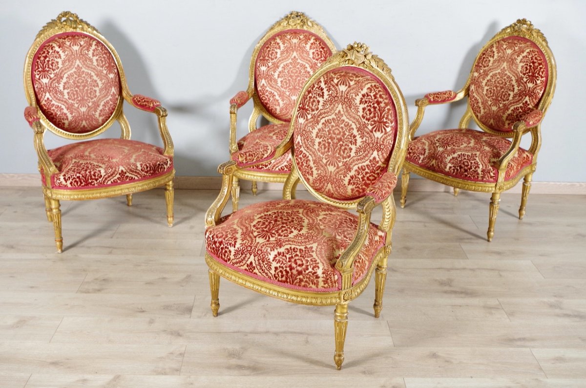 Salon style Louis XVI bois doré-photo-4