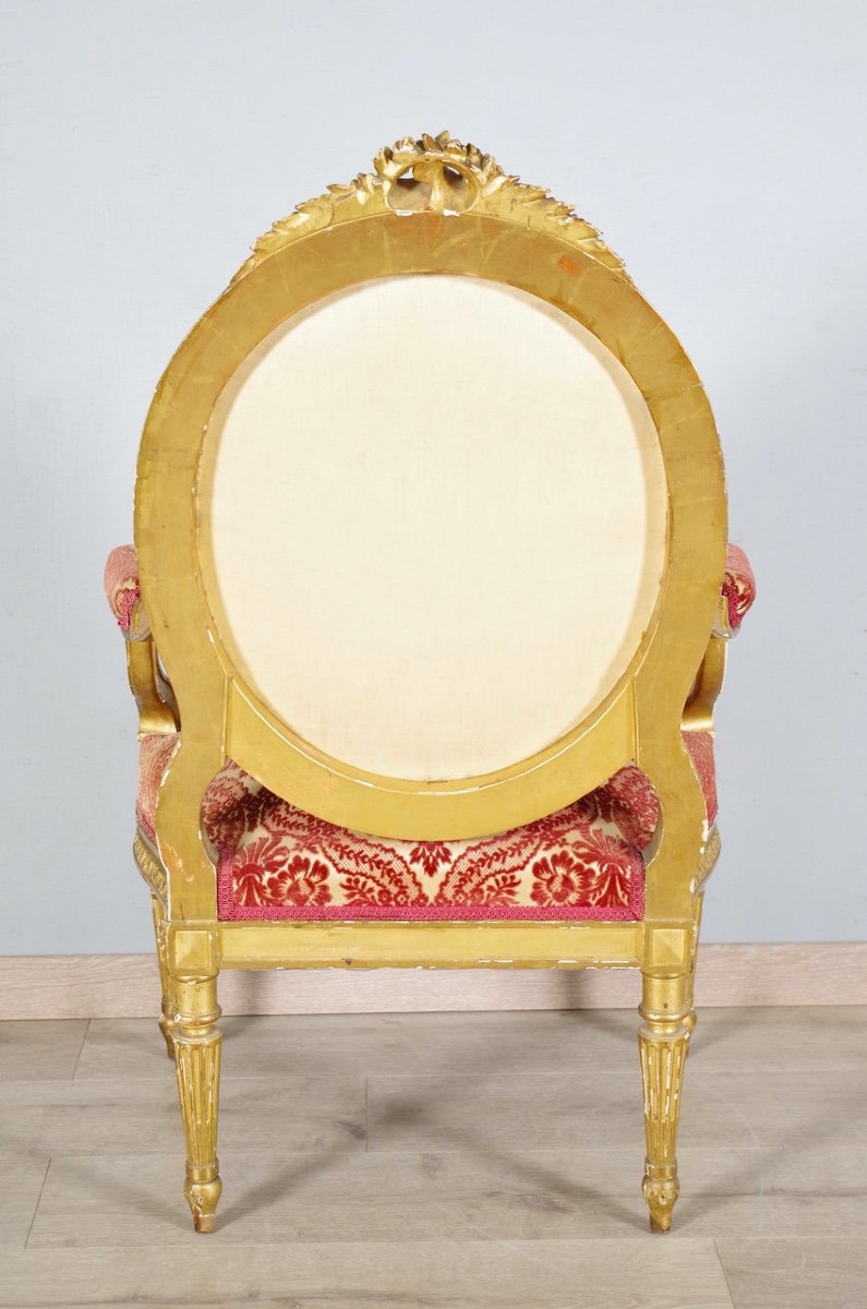 Louis XVI Style Living Room Golden Wood-photo-8