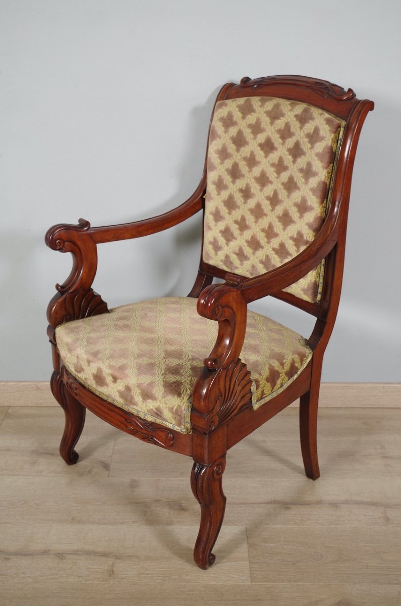 Four Armchairs Stamped Veuve Grange And Bétout-photo-1