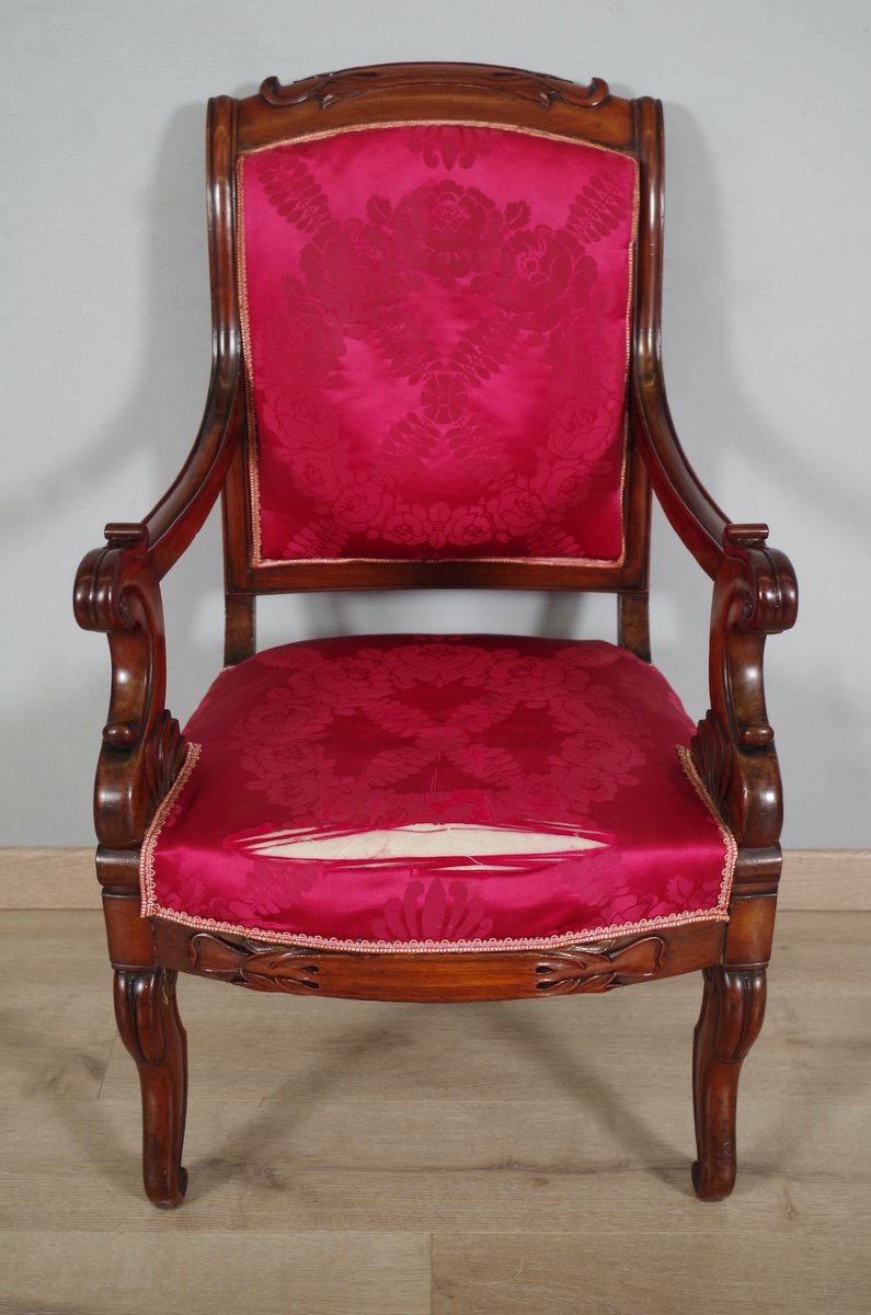 Four Armchairs Stamped Veuve Grange And Bétout-photo-4