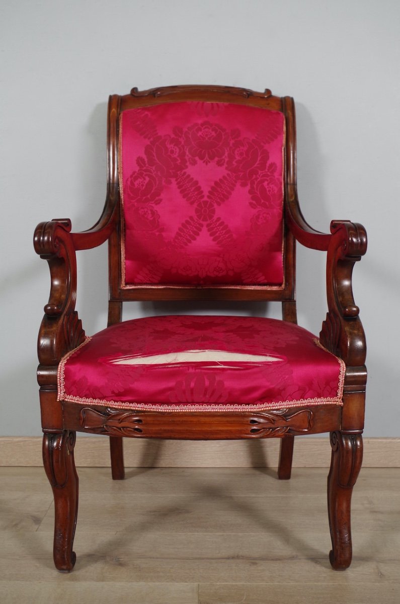 Four Armchairs Stamped Veuve Grange And Bétout-photo-5