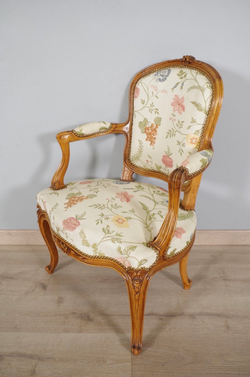 Paire de fauteuils style Louis XV -photo-2