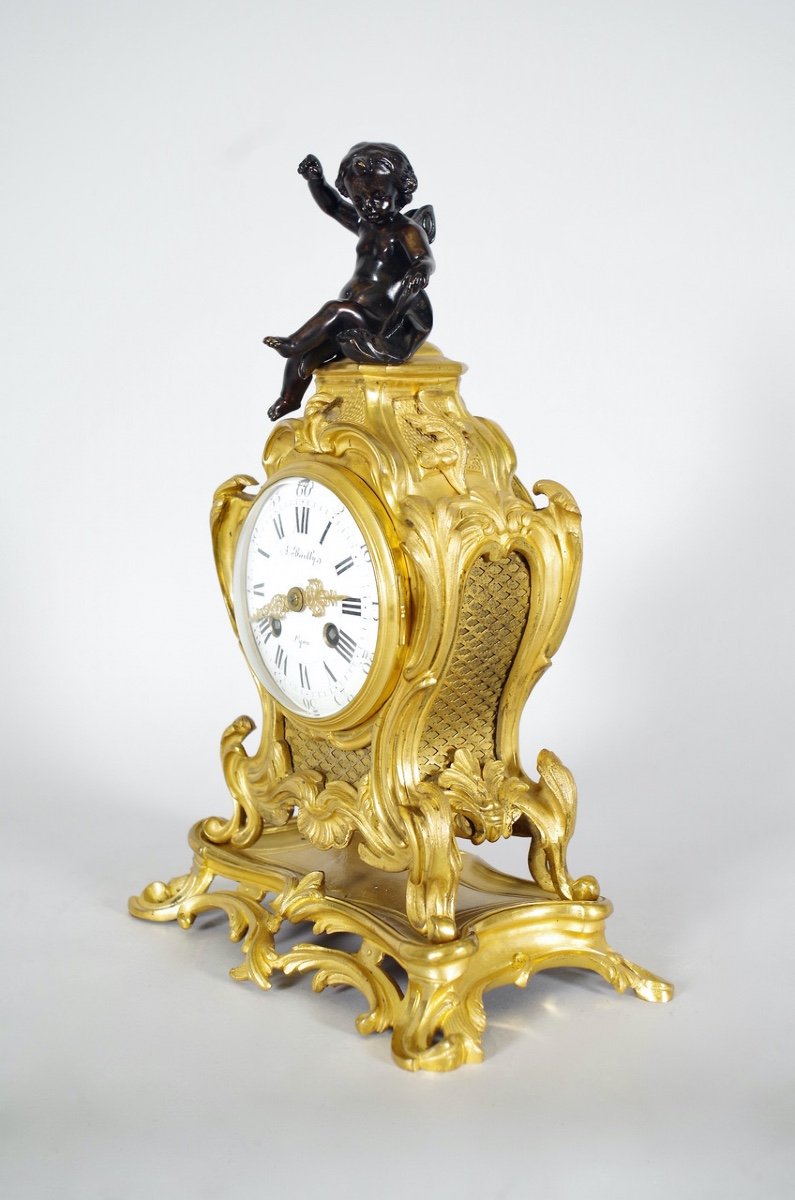 Louis XV Style Gilt Bronze Clock-photo-2