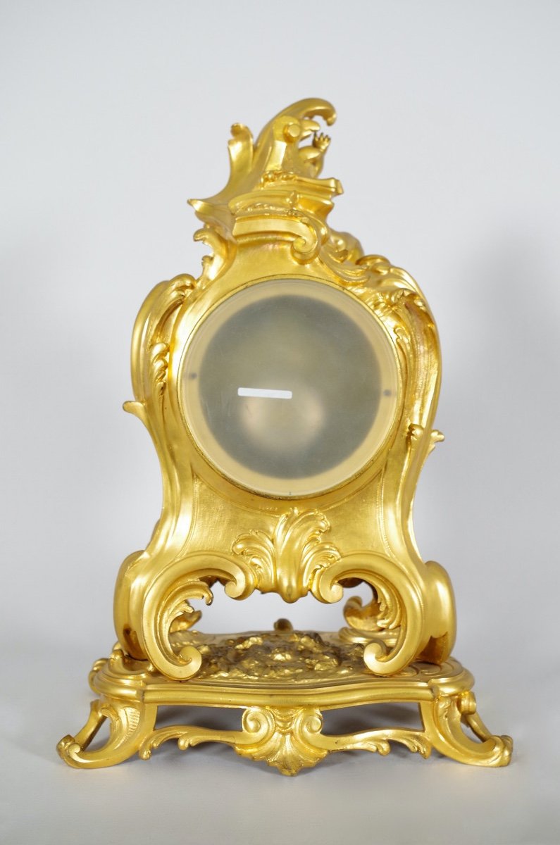 Pendule style Louis XV bronze doré-photo-5