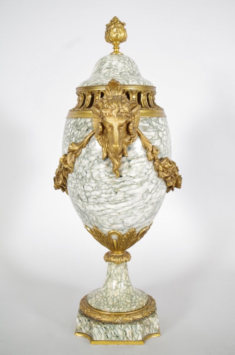 Paire de vases en marbre style Louis XVI-photo-4