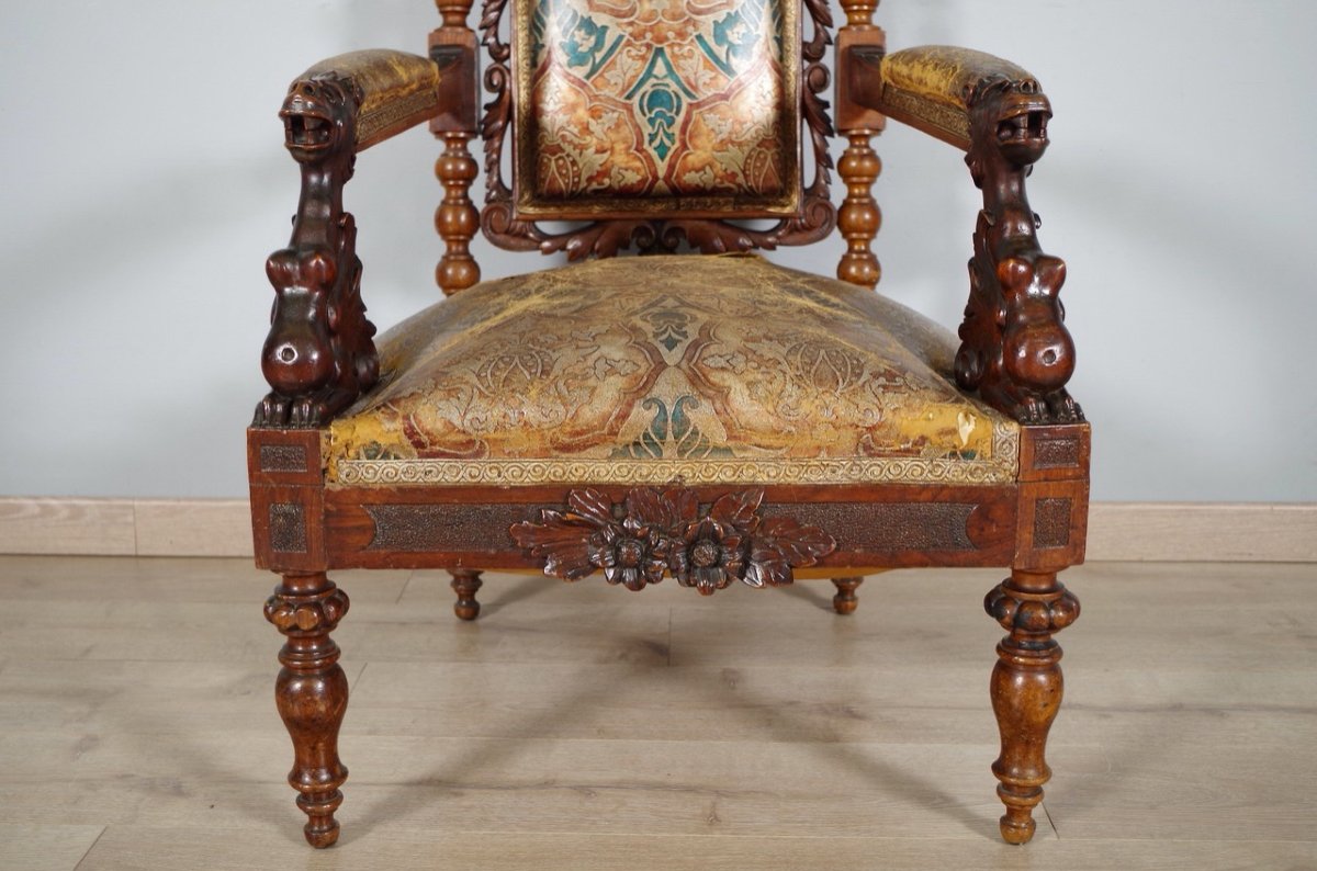 Quatre fauteuils style Renaissance-photo-5