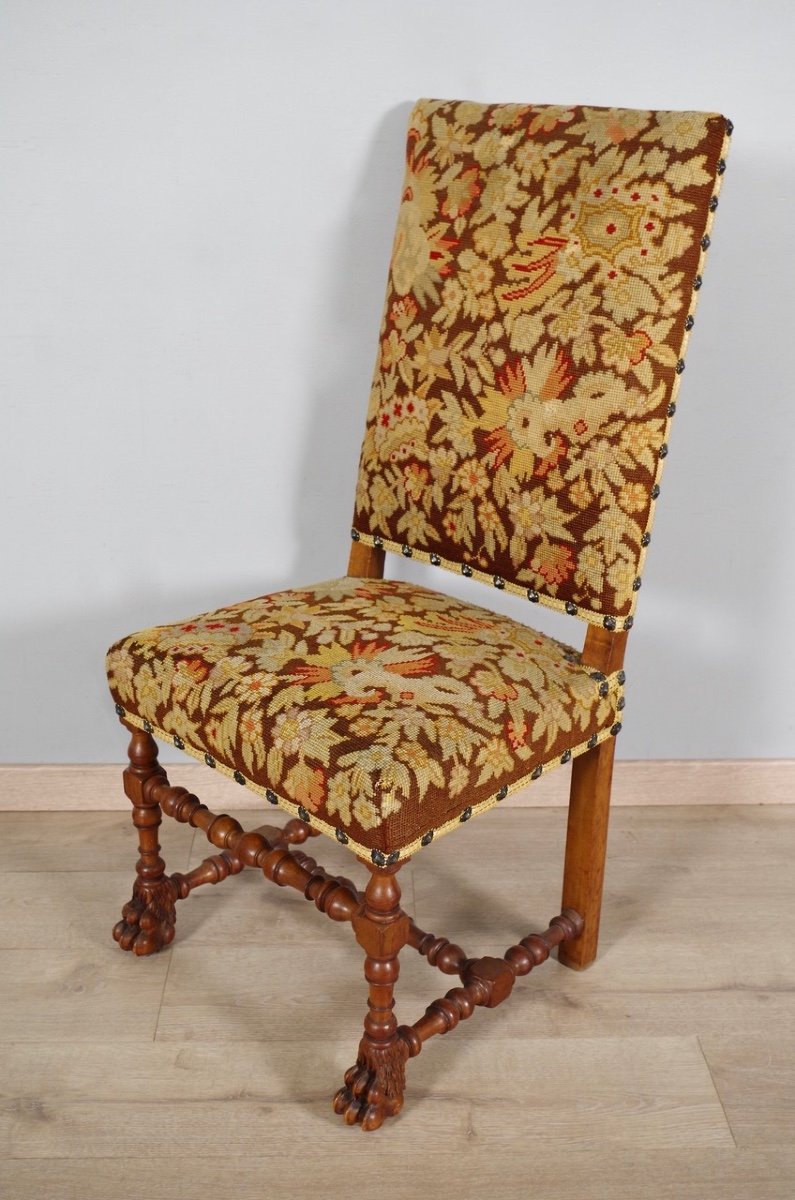 Paire de chaises style Louis XIII-photo-2