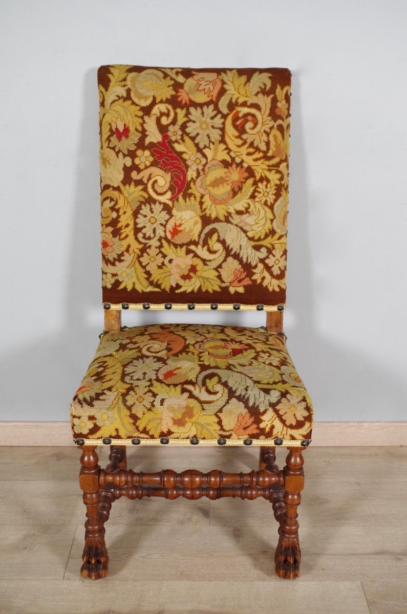 Paire de chaises style Louis XIII-photo-4