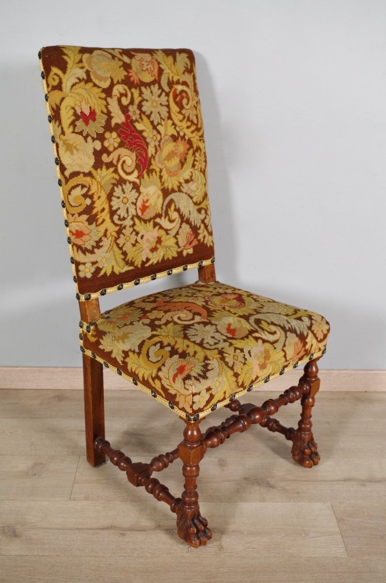 Paire de chaises style Louis XIII-photo-4