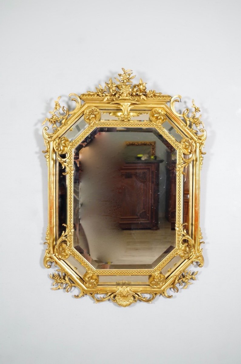 Miroir doré Napoléon III-photo-2