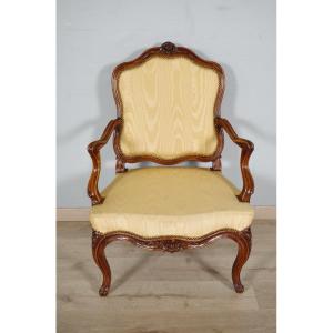 Armchair Louis XV Period Stamped Nogaret