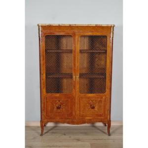 Transition Style Inlaid Bookcase