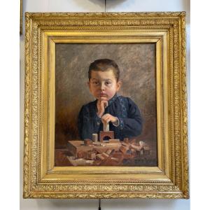Georges Roux: Child At A Construction Game