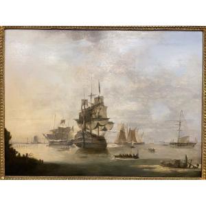 Dominique De Bast: Ships In A Bay