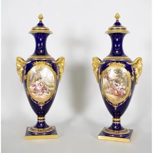 Samson: Pair Of Sèvres Style Porcelain Vases