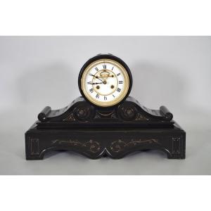 Napoleon III Black Marble Clock