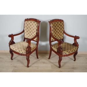 Pair Of Armchairs Stamped Veuve Grange And Bétout