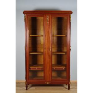 Louis XVI Style Mahogany Gilded Bronze Bookcase