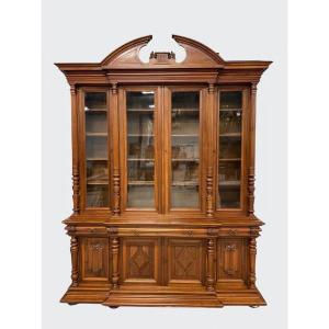 Renaissance Style Walnut Bookcase 1900