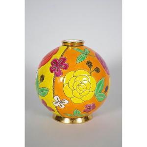 Manufacture Des Emaux De Longwy: Ball Vase