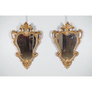 Pair Of Venetian Style Gilded Mirrors