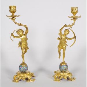 Pair Of Napoleon III Candlesticks
