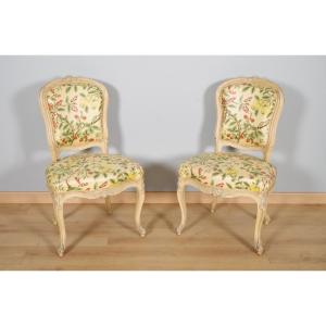 Pair Of Painted Louis XV Chairs