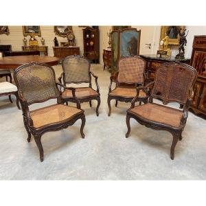 Quatre fauteuils époque Louis XV