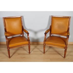 Pair Of Louis XVI Style Armchairs